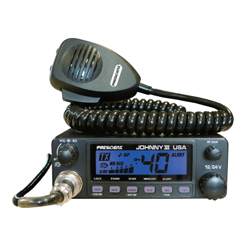 PRESIDENT 12-24 VOLT 40 CHANNEL MOBILE CB RADIO