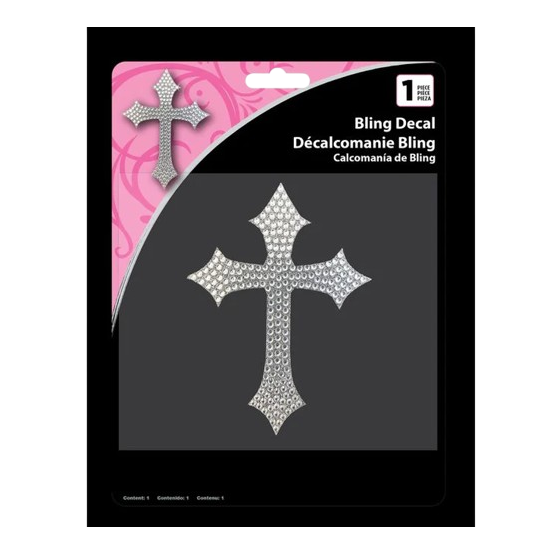 Chroma Graphics Silver Cross Bling Decal