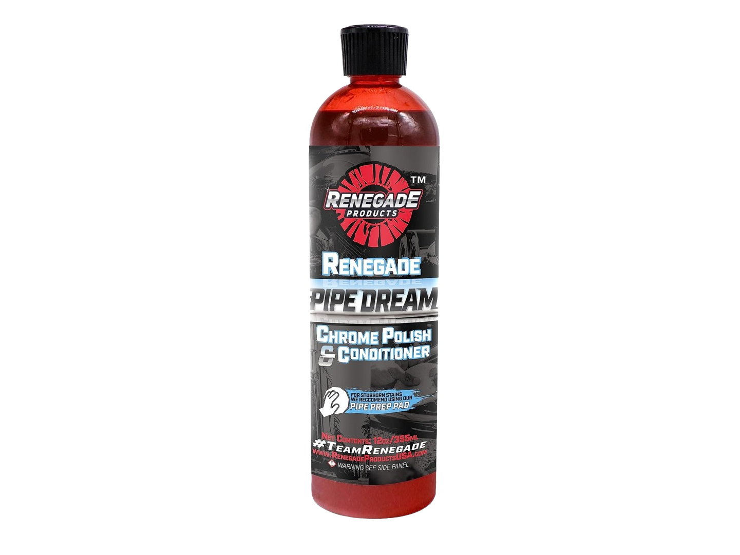 Rebel Pipe Dream 12 oz Chrome Polish Conditioner and Cleaner for Chrome Pipes, Stacks, Exhaust and Everything in Between
