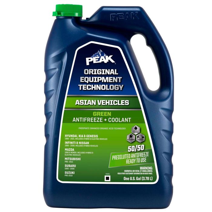 PEAK Original Equipment Technology Asian Vehicles Green Antifreeze and Coolant Ready-To-Use