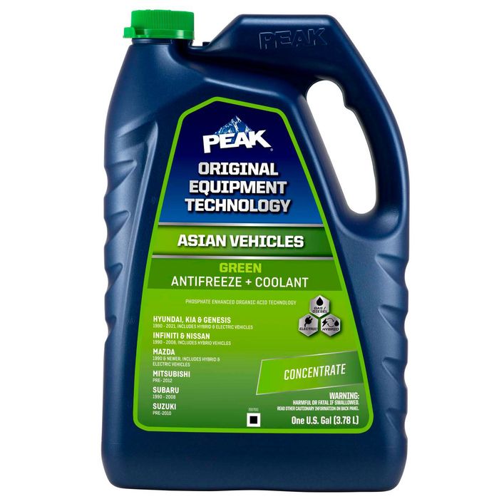 PEAK Original Equipment Technology Asian Vehicles Green Antifreeze and Coolant Concentrate