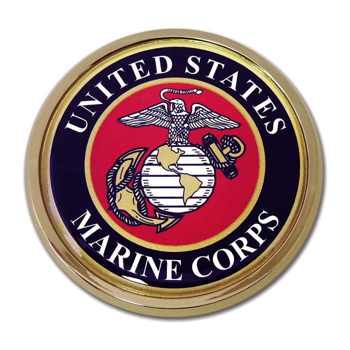 Elektroplate Chrome All Metal Marine Seal Emblem with Color Domed Decal Insert