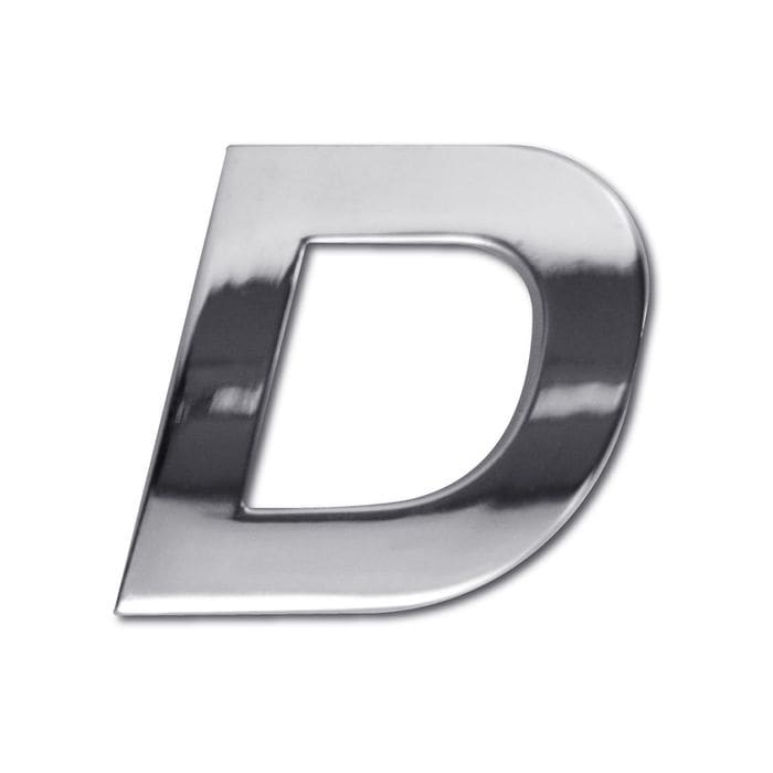 Electroplate Chrome Letter D