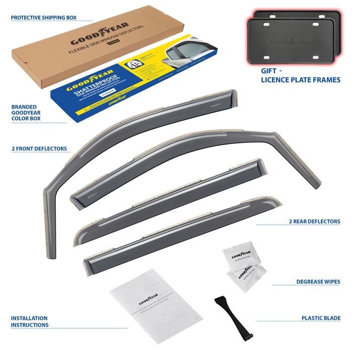 Goodyear Premium Smoke Side Window Deflector GY003413LP