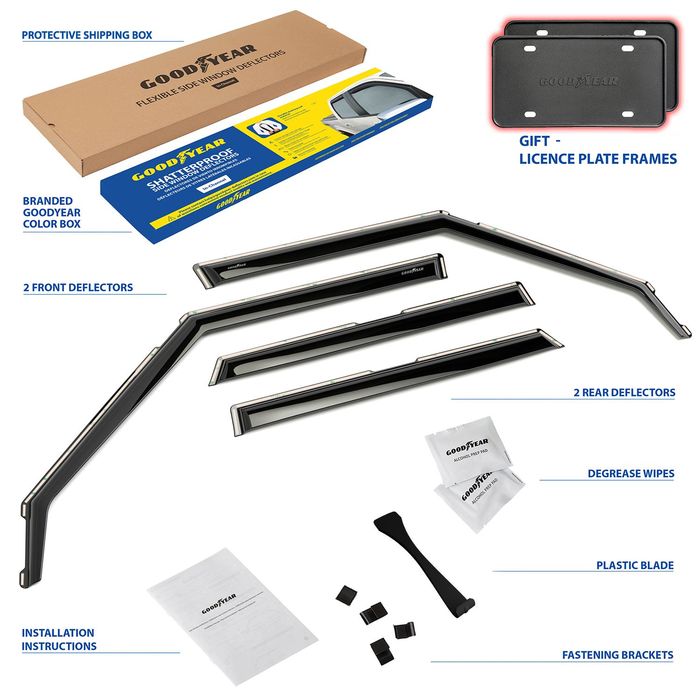 Goodyear Smoke Side Window Deflector GY003493