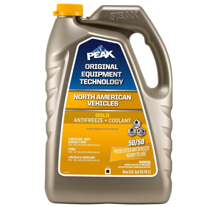 PEAK Original Equipment Technology North American Vehicles Gold Antifreeze and Coolant Ready-To-Use