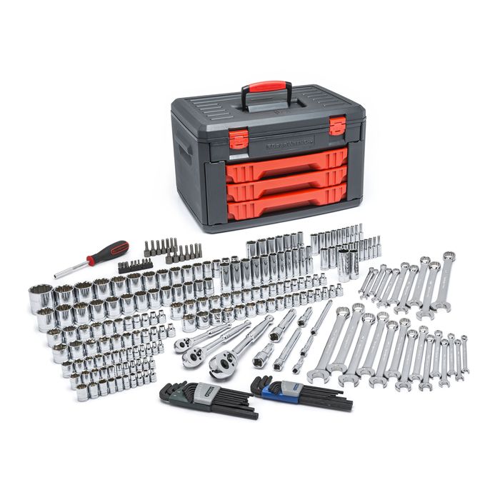 GearWrench Mechanics Tool Set in 3 Drawer Storage Box, 239 Piece