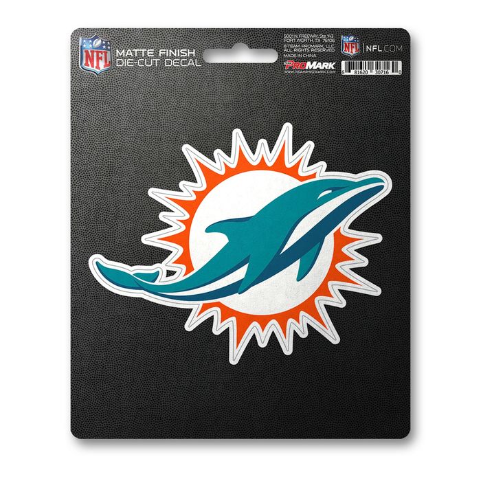 FANMATS Miami Dolphins Matte Decal Sticker