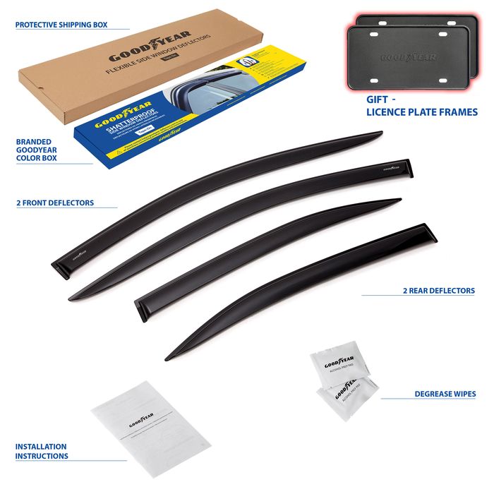 Goodyear Premium Smoke Side Window Deflector GY003216LP