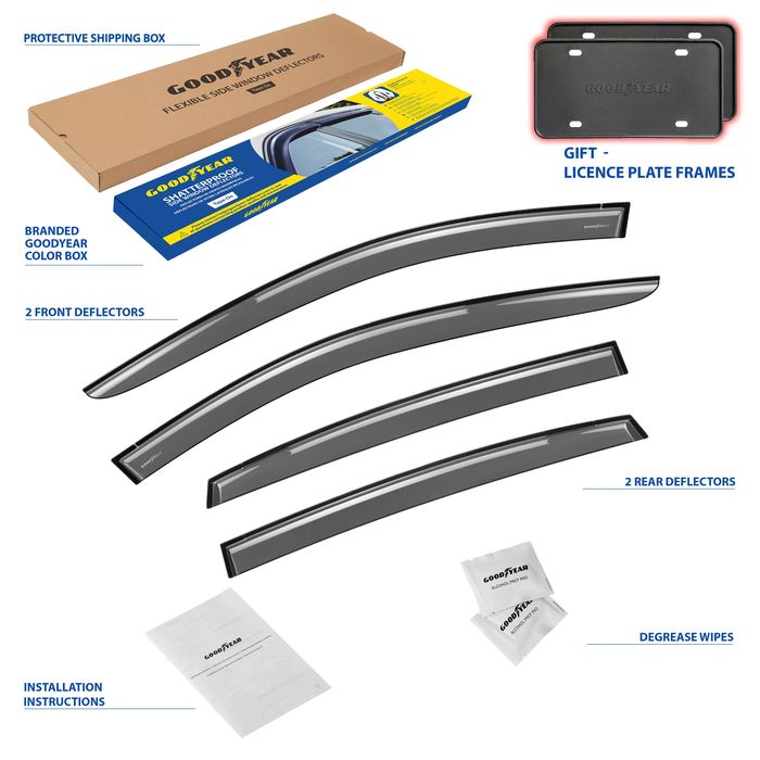 Goodyear Premium Smoke Side Window Deflector GY003233LP