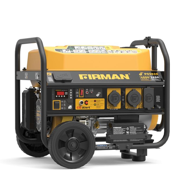 Firman Power Equipment 4550,3650 Watts Remote Start Gas Wheel Kit and CO Alert 50 ST Gas Portable Generator