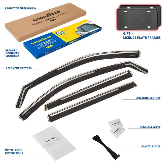 Goodyear Premium Smoke Side Window Deflector GY003424LP