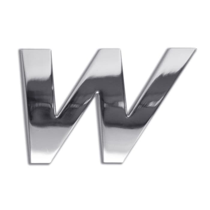 Electroplate Chrome Letter W