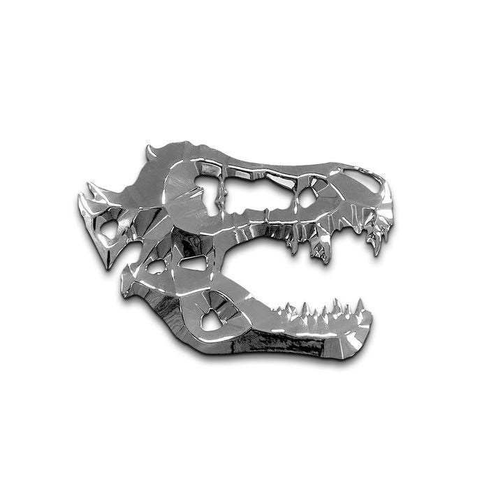 Elektroplate Chrome T Rex Dinosaur Emblem