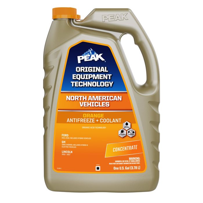 PEAK Original Equipment Technology North American Vehicles Orange Antifreeze and Coolant Concentrate