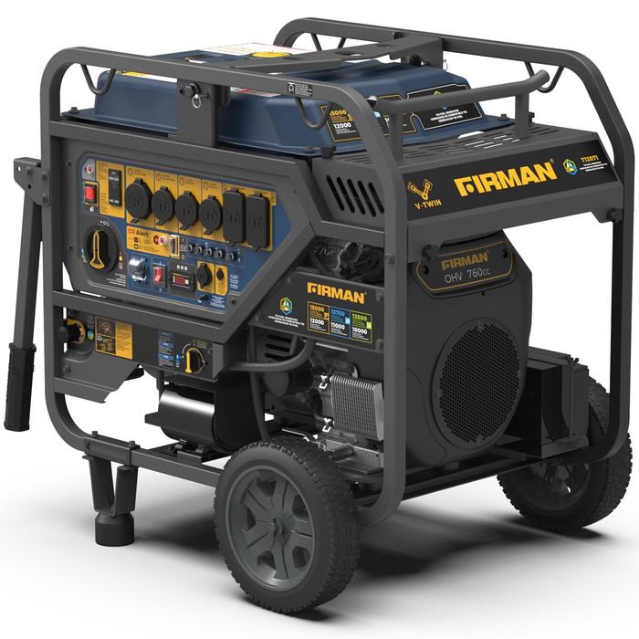 Firman Power Equipment 15,000/12,000 Watts V-Twin Electric Start CO Alert 50 ST CAN Tri Fuel Portable Generator