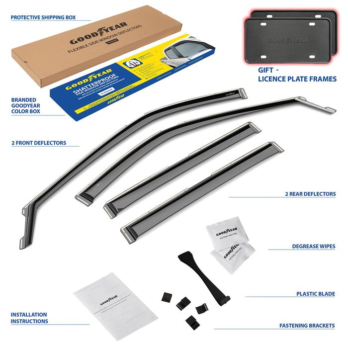 Goodyear Smoke Side Window Deflector GY003498