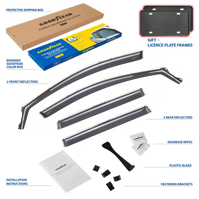 Goodyear Premium Smoke Side Window Deflector GY003432LP