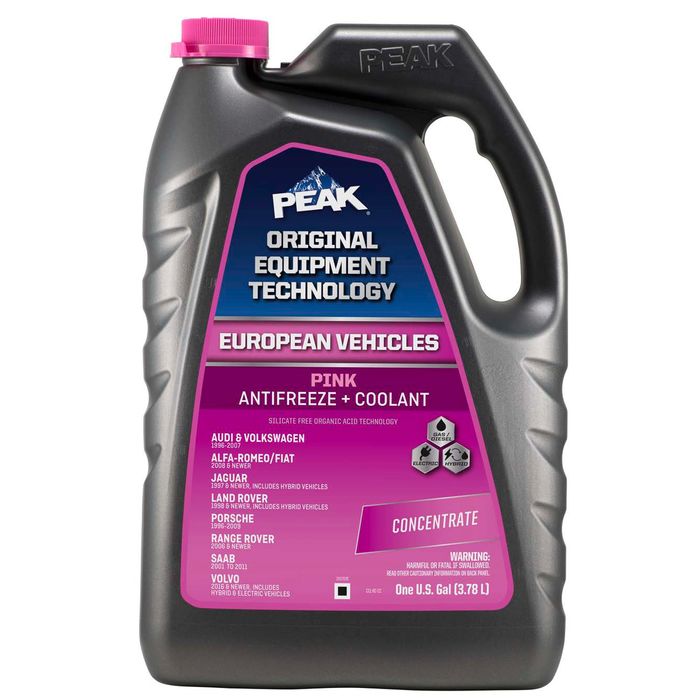 PEAK Original Equipment Technology European Vehicles Pink Antifreeze and Coolant Concentrate