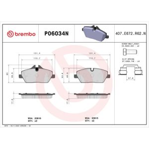 Brembo Ceramic Disc Brake Pad Set P06034N