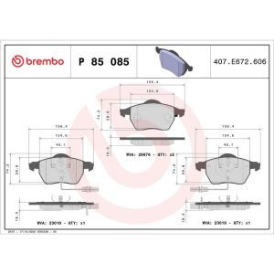 Brembo Semi-metallic Disc Brake Pad Set P85085