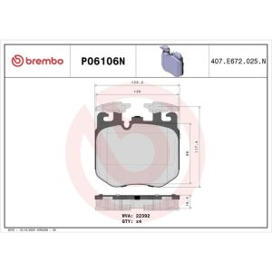 Brembo Ceramic Disc Brake Pad Set P06106N