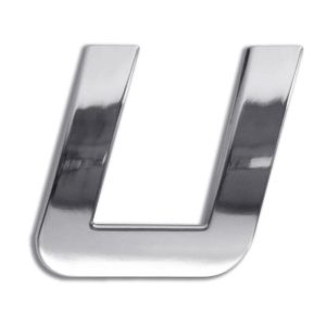 Electroplate Chrome Letter U
