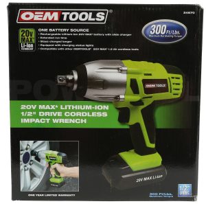 OEMTOOLS 1/2in Drive 20 Volt Lithium Ion Cordless Impact Wrench