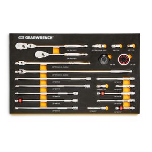 GearWrench 3/8in 90-Tooth Ratchet and Drive Tool Set with Foam Storage Tray 21 Piece